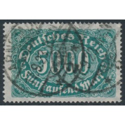 GERMANY - 1923 5000Mk deep bluish green Numeral, used – Michel # 256c