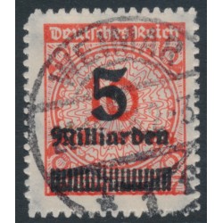GERMANY - 1923 5Milliarden on 10Millionen red Numeral, rouletted, used – Michel # 334B