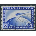 GERMANY - 1928 2RM ultramarine Graf Zeppelin, used – Michel # 423