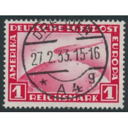 GERMANY - 1931 1RM red Graf Zeppelin, used – Michel # 455