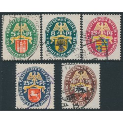 GERMANY - 1928 Coats of Arms Charity set of 5, used – Michel # 425-429