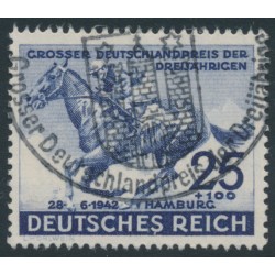 GERMANY - 1942 25+100pf blue Blue Ribbon Horse Race, used – Michel # 814