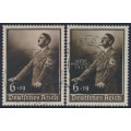 GERMANY - 1939 6+19pf brown Labour Day & overprint, used – Michel # 694+701