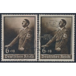 GERMANY - 1939 6+19pf brown Labour Day & overprint, used – Michel # 694+701