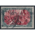 GERMANY - 1900 5Mk green/red REICHSPOST, type II, used – Michel # 66II