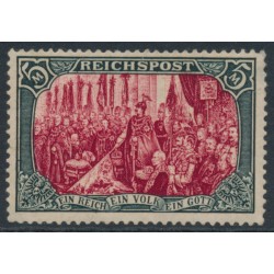 GERMANY - 1900 5Mk green/red REICHSPOST, type III, MH – Michel # 66III