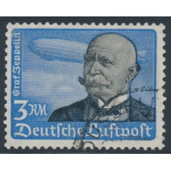 GERMANY - 1934 3Mk blue/black Airmail, horizontally ribbed gum, used – Michel # 539y