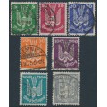 GERMANY - 1924 5pf to 300pf Wood Pigeon airmail set of 7, used – Michel # 344-350