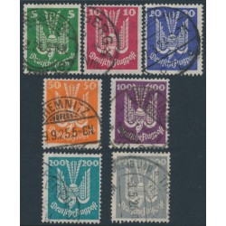 GERMANY - 1924 5pf to 300pf Wood Pigeon airmail set of 7, used – Michel # 344-350