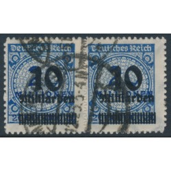 GERMANY - 1923 10Milliarden on 20Millionen blue Numeral, rouletted pair, used – Michel # 335B