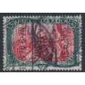 GERMANY - 1906 5Mk green/carmine DEUTSCHES REICH, used – Michel # 97AIa