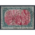 GERMANY - 1916 5Mk green/carmine DEUTSCHES REICH, used – Michel # 97AII
