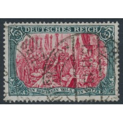 GERMANY - 1916 5Mk green/carmine DEUTSCHES REICH, used – Michel # 97AII