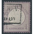 GERMANY - 1872 ¼Gr violet Large Shield, used – Michel # 16