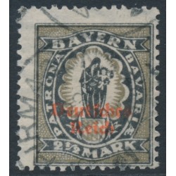 GERMANY - 1921 2½Mk black/olive Bavarian issue o/p DEUTSCHES REICH, used – Michel # 133II