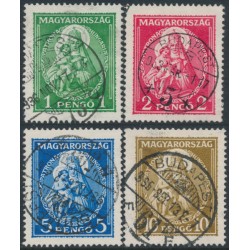 HUNGARY - 1932 Patrona Hungariae (Madonna & Child) set of 4, used – Michel # 484-487