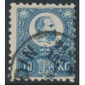 HUNGARY - 1871 10Kr blue Emperor Franz Josef (engraved), used – Michel # 11a