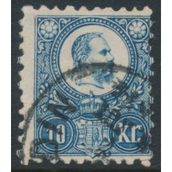 HUNGARY - 1871 10Kr blue Emperor Franz Josef (engraved), used – Michel # 11a