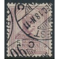 HUNGARY - 1901 5Kr brown-purple/black Emperor, perf. 12:11½, crown in circle watermark, used – Michel # 70A