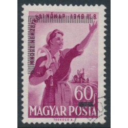HUNGARY - 1952 60f purple Budapest Stamp Exhibition overprint, used – Michel # 1243