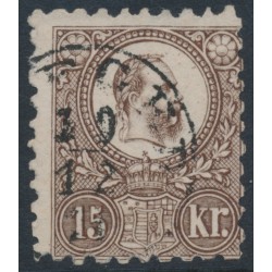 HUNGARY - 1871 15Kr grey-brown Emperor Franz Josef (engraved printing), used – Michel # 12a