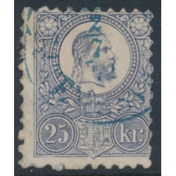HUNGARY - 1871 25Kr blue-violet Emperor Franz Josef (engraved printing), used – Michel # 13a