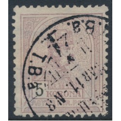 HUNGARY - 1901 5Kr brown-purple/black Emperor, perf. 12:11½, crown in circle watermark, used – Michel # 70A