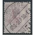 HUNGARY - 1904 5Kr brown-purple/black Emperor, perf. 12:11½, crown watermark, used – Michel # 89A