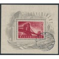 HUNGARY - 1948 2Ft+18Ft carmine Chain Bridge Reconstruction M/S, used – Michel # Block 12