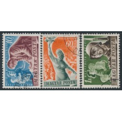 HUNGARY - 1950 40f to 1Ft Peace set of 3, used – Michel # 1139-1141