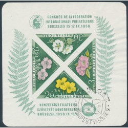HUNGARY - 1958 FIP Congress in Brussels M/S, imperf., used – Michel # Block 28B