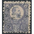 HUNGARY - 1871 25Kr blue-violet Emperor Franz Josef (engraved), used – Michel # 13a