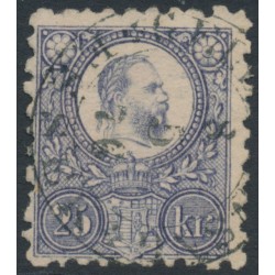 HUNGARY - 1871 25Kr blue-violet Emperor Franz Josef (engraved), used – Michel # 13a