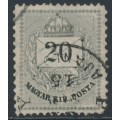 HUNGARY - 1876 20Kr grey Numeral & Letter, perf. 13:11½, used – Michel # 19E