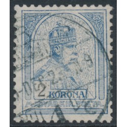 HUNGARY - 1904 2Kr grey-blue/black Emperor, perf. 12:11½, crown watermark, used – Michel # 88A