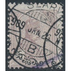 HUNGARY - 1904 5Kr brown-purple/black Emperor, perf. 12:11½, crown watermark, used – Michel # 89A