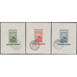 HUNGARY - 1951 Stamp Anniversary set of 3 M/S, used – Michel # Block 20-22