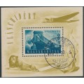 HUNGARY - 1948 3Ft+18Ft blue-green Chain Bridge M/S, used – Michel # Block 13