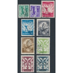 HUNGARY - 1933 10f to 5P Airmail set of 9, used – Michel # 502-510