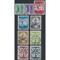 HUNGARY - 1933 10f to 5P Airmail set of 9, used – Michel # 502-510