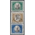 HUNGARY - 1925 1000Kr to 2500Kr Mór Jókai set of 3, used – Michel # 398-400