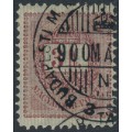 HUNGARY - 1888 3Ft purple/red on gold Envelope, used – Michel # 40A