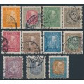 ICELAND - 1902 3a to 1Kr King Christian IX short set of 11, used – Facit # 63-73