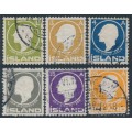 ICELAND - 1911 1E to 25a Jón Sigurðsson set of 6, used – Facit # 108-113