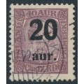 ICELAND - 1922 20aur on 40a purple King Christian IX, used – Facit # 100