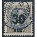 ICELAND - 1925 30aur overprint on 50a grey/slate King Christian IX, used – Facit # 101