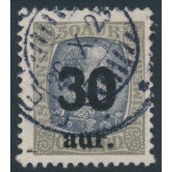 ICELAND - 1925 30aur overprint on 50a grey/slate King Christian IX, used – Facit # 101