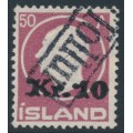 ICELAND - 1925 10Kr overprint on 50a purple-red King Frederik VIII, used – Facit # 122