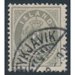 ICELAND - 1896 6a grey Numeral, perf. 12¾, used – Facit # 25