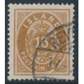 ICELAND - 1886 16a brown Numeral, perf. 14:13½, used – Facit # 13c